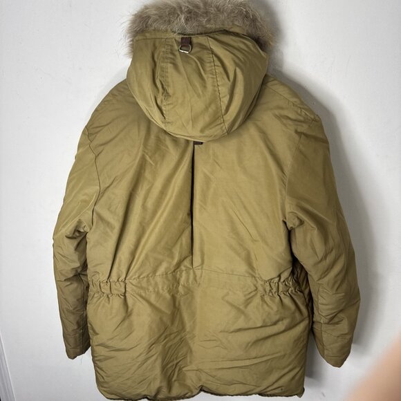 Eddie Bauer Canada Men’s L Down Parka Fur Hood 80s Brown Vintage - Picture 3 of 8